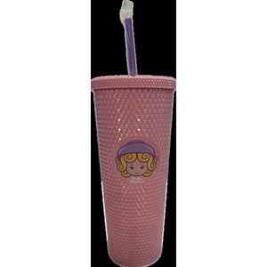 POLLY POCKET -Pink 24oz Studded Cup Tumbler By Mattel -  NEW With Sealed Straw